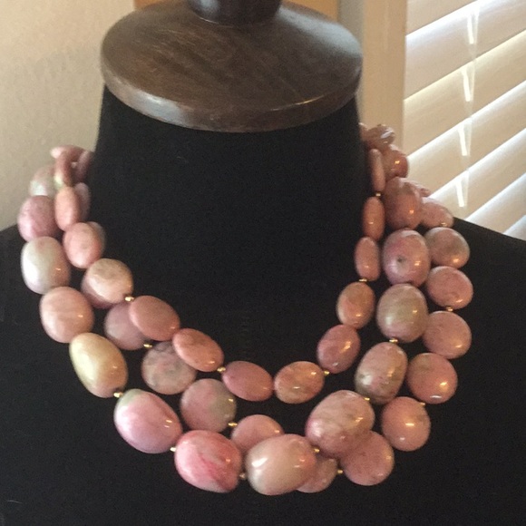 Atlanta Estate Sale Jewelry - Genuine Pink Jasper Stunning Necklace